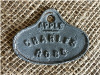 a Charles Ross apple tag found double digging the asparagus bed