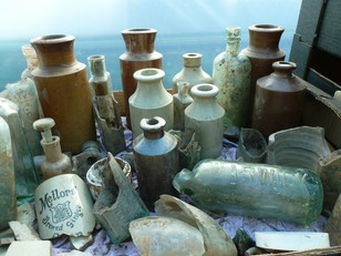 Bottles found in a pit in the south of the garden